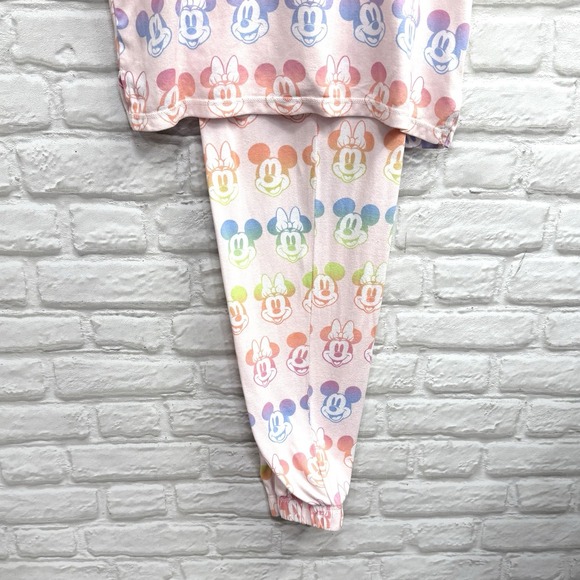 Disney Mickey Minnie Mouse Woman Pink Pajama Set  2pc Sz M Soft Cozy Lounge Wear - Picture 7 of 16